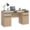Scrivania lineare rovere 149x48cm con 2 cassetti - Leepi