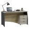 Scrivania lineare rovere e antracite 136x67cm con 3 cassetti - Azziz