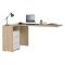 Scrivania lineare rovere e bianca 150x99cm con 3 cassetti - Peipah