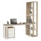Scrivania lineare rovere e bianca 184x79cm con libreria - Etienne