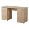 Scrivania Marrone Rovere 2 Ripiani 4 Cassetti 135x50x75.5h cm, 2 Vani - Flaminio