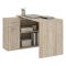 Scrivania Marrone Rovere Angolare un Cassetto 120x92x74h cm, 4 Ripiani - Linaza