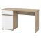 Scrivania Marrone Rovere Bianco un Cassetto un Ripiano 130x50x75.5h cm, Un'anta - Cambio