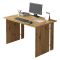 Scrivania Marrone Rovere Modulabile Fori Passacavi 119x78.2x75h cm, Colore Ripiano Marrone - Ullano