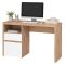 Scrivania Marrone Rovere Nodi Bianco 2 Cassetti 2 Ripiani 127x52x77h cm, un Vano - Flam