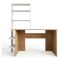 Scrivania Marrone Rovere Nodi Bianco 5 Ripiani 5 Vani 120x55x150h cm, con Libreria - Gradara