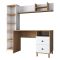 Scrivania Marrone Rovere Nodi Bianco 9 Ripiani 2 Cassetti 120x50x162h cm, 7 Vani - Venetico