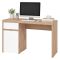 Scrivania Marrone Rovere Nodi Bianco un Cassetto 2 Ripiani 140x52x76h cm, Un'anta - Bovec