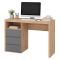 Scrivania Marrone Rovere Nodi Grigio Scuro 2 Cassetti 2 Ripiani 127x52x77h cm, un Vano - Flam