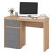 Scrivania Marrone Rovere Nodi Grigio Scuro un Cassetto 2 Ripiani 98x47x74h cm, Un'anta - Anholt