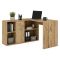 Scrivania Marrone Rovere Nodi Modulabile Angolare 122x120x75h cm, un Cassetto - Linare