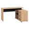 Scrivania Marrone Rovere Nodi Nero Angolare 3 Ripiani 137.5x101.5x75h cm, 3 Cassetti - Sapri