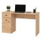 Scrivania Marrone Rovere Nodi Nero un Cassetto 2 Ripiani 140x50x77h cm, Un'anta - Porven