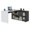 Scrivania modulabile bianca e antracite 136x139cm con libreria - Abby