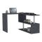 Scrivania Nero Antracite Angolare Modulabile 120x50x75h cm, 2 Ripiani - Topazio