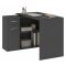 Scrivania Nero Antracite Angolare un Cassetto 120x92x74h cm, 2 Ripiani - Linaza