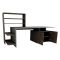 Scrivania Nero Antracite Marrone 8 Ripiani 2 Ante 146x60x74h cm, 7 Vani - Recco