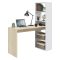 Scrivania salvaspazio bianca e legno 120x53cm con libreria - Ali