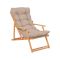 Sdraio pieghevole imbottita beige in legno Marrone rovere - Stintino