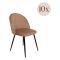 Sedia Beige 10 Sedie Imbottito, Peso Supportato 120 kg - Achito