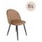 Sedia Beige 8 Sedie Imbottito, Peso Supportato 120 kg - Achito