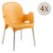 Sedia da Esterno Arancione 4 Sedie Impilabile, Braccioli Made in Italy - Raimund