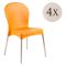 Sedia da Esterno Arancione 4 Sedie Impilabile, Peso Supportato 120 kg Made in Italy - Eclectic