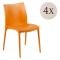 Sedia da Esterno Arancione 4 Sedie Impilabile, Peso Supportato 120 kg Made in Italy - Grover