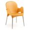 Sedia da Esterno Arancione una Sedia Impilabile, Braccioli Made in Italy - Vashti