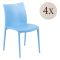 Sedia da Esterno Azzurro 4 Sedie Impilabile, Peso Supportato 120 kg Made in Italy - Grover