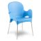 Sedia da Esterno Azzurro una Sedia Impilabile, Braccioli Made in Italy - Vashti