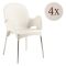 Sedia da Esterno Beige 4 Sedie Impilabile, Braccioli Made in Italy - Raimund