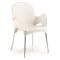 Sedia da Esterno Beige una Sedia Impilabile, Braccioli Made in Italy - Vashti