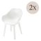 Sedia da Esterno Bianco 2 Sedie Braccioli, Peso Supportato 120 kg Made in Italy - Oakahalla