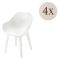 Sedia da Esterno Bianco 4 Sedie Braccioli, Peso Supportato 120 kg Made in Italy - Beachfield