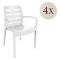 Sedia da Esterno Bianco 4 Sedie Impilabile, Braccioli Made in Italy - Excel