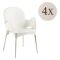 Sedia da Esterno Bianco 4 Sedie Impilabile, Braccioli Made in Italy - Raimund