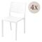 Sedia da Esterno Bianco 4 Sedie Impilabile, Peso Supportato 120 kg Made in Italy - Canoe