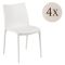 Sedia da Esterno Bianco 4 Sedie Impilabile, Peso Supportato 120 kg Made in Italy - Grover