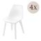Sedia da Esterno Bianco 4 Sedie Peso Supportato 120 kg, Colore Seduta Bianco Made in Italy - Montivilla
