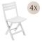 Sedia da Esterno Bianco 4 Sedie Pieghevole, Peso Supportato 120 kg Made in Italy - Jennie