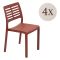 Sedia da Esterno Marrone Terracotta 4 Sedie Impilabile, Peso Supportato 120 kg Made in Italy - Canoe
