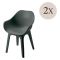 Sedia da Esterno Nero Antracite 2 Sedie Braccioli, Peso Supportato 120 kg Made in Italy - Oakahalla