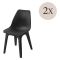 Sedia da Esterno Nero Antracite 2 Sedie Peso Supportato 120 kg, Sfumatura Colore Seduta Antracite Made in Italy - Montivilla
