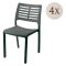 Sedia da Esterno Nero Antracite 4 Sedie Impilabile, Peso Supportato 120 kg Made in Italy - Canoe