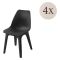 Sedia da Esterno Nero Antracite 4 Sedie Peso Supportato 120 kg, Sfumatura Colore Seduta Antracite Made in Italy - Montivilla