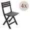 Sedia da Esterno Nero Antracite 4 Sedie Pieghevole, Peso Supportato 120 kg Made in Italy - Jennie