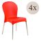 Sedia da Esterno Rosso 4 Sedie Impilabile, Peso Supportato 120 kg Made in Italy - Eclectic