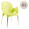 Sedia da Esterno Verde 4 Sedie Impilabile, Braccioli Made in Italy - Raimund