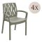 Sedia da Esterno Verde 4 Sedie Impilabile, Braccioli Made in Italy - Rumley